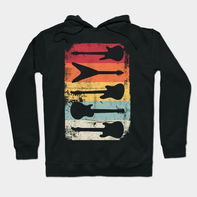 Vintage Retro Guitar Collection Hoodie by Krishnansh W.